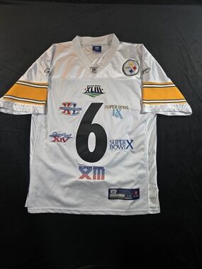NFL Pittsburgh Steelers 6X Super Bowl Champs Sewn Sz 48 Reebok Jersey Excellent